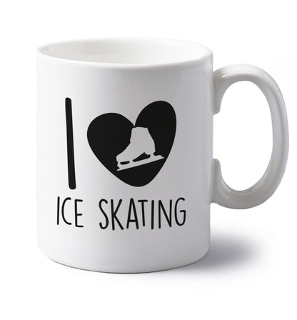 I love ice skating left handed white ceramic mug 