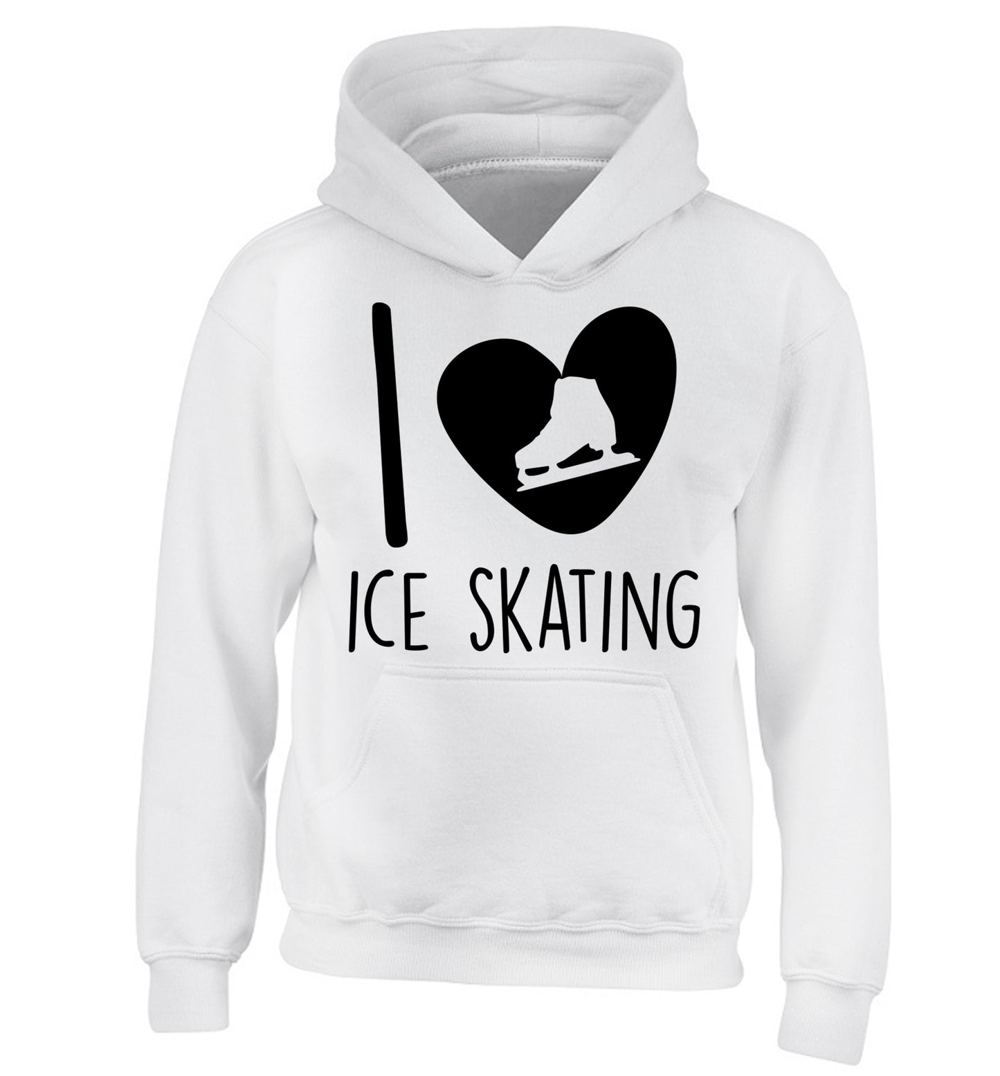 I love ice skating children's white hoodie 12-14 Years