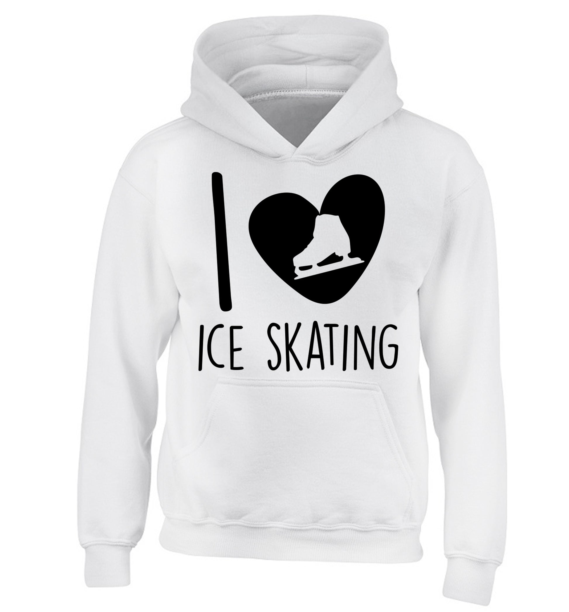 I love ice skating children's white hoodie 12-14 Years