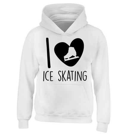 I love ice skating children's white hoodie 12-14 Years