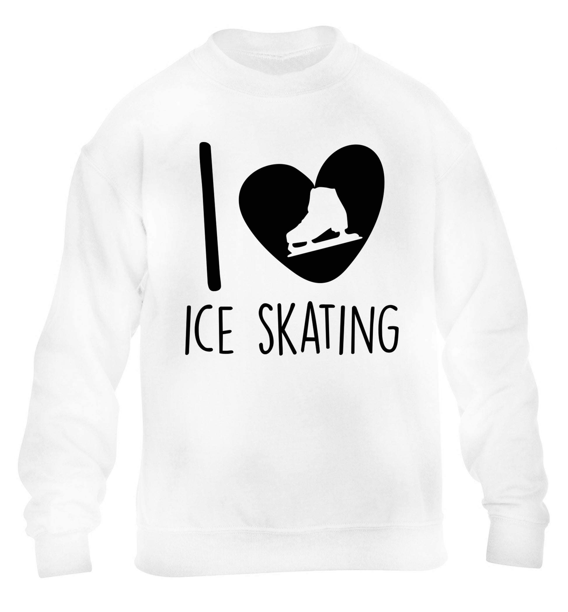 I love ice skating children's white sweater 12-14 Years