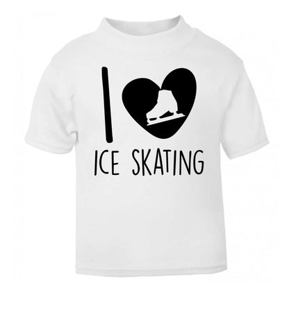 I love ice skating white Baby Toddler Tshirt 2 Years
