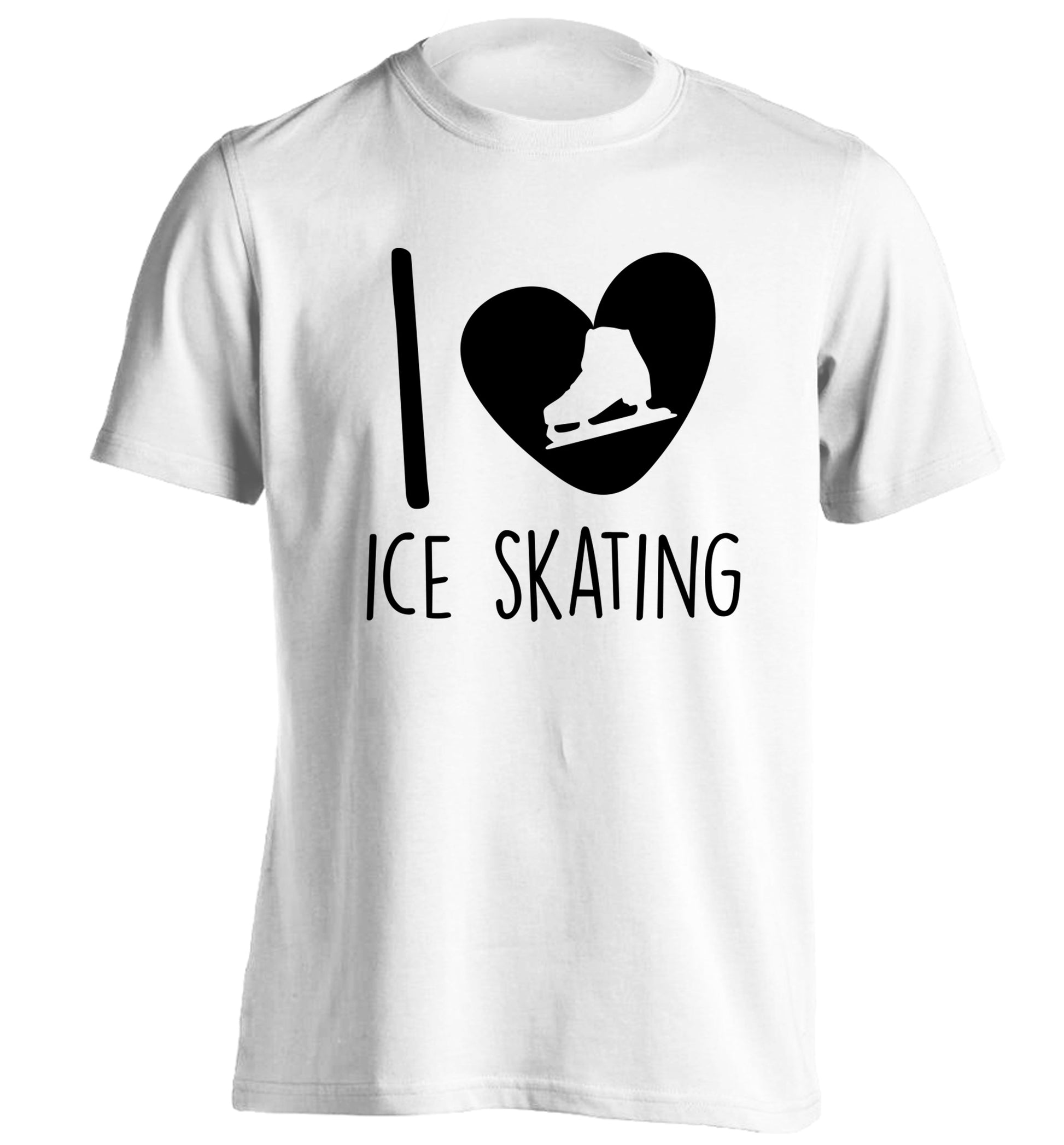 I love ice skating adults unisexwhite Tshirt 2XL