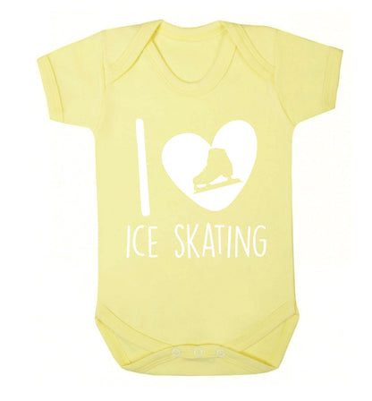 I love ice skating Baby Vest pale yellow 18-24 months