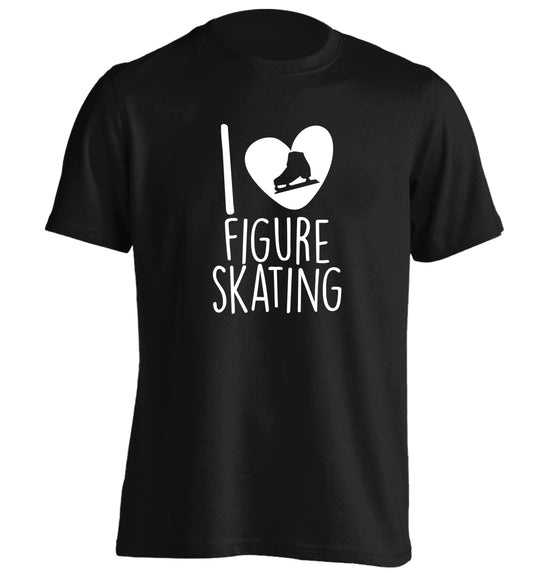 I love figure skating adults unisexblack Tshirt 2XL