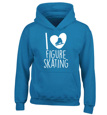 I love figure skating children's blue hoodie 12-14 Years