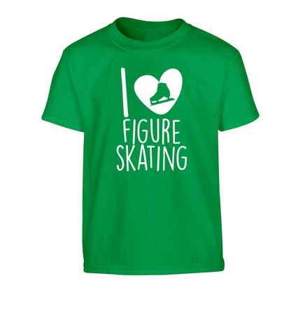 I love figure skating Children's green Tshirt 12-14 Years