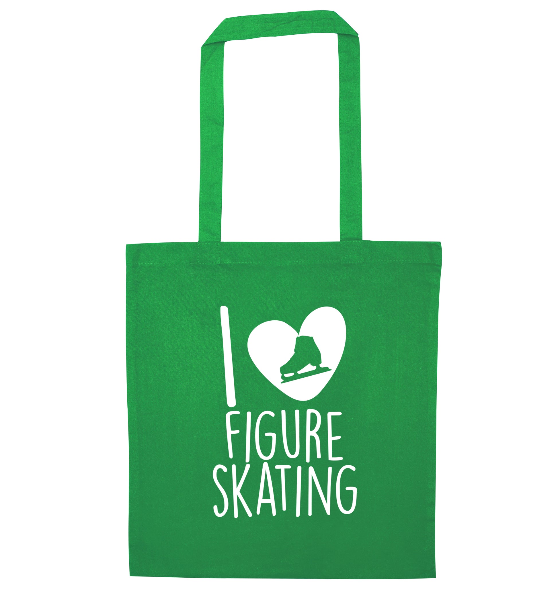 I love figure skating green tote bag