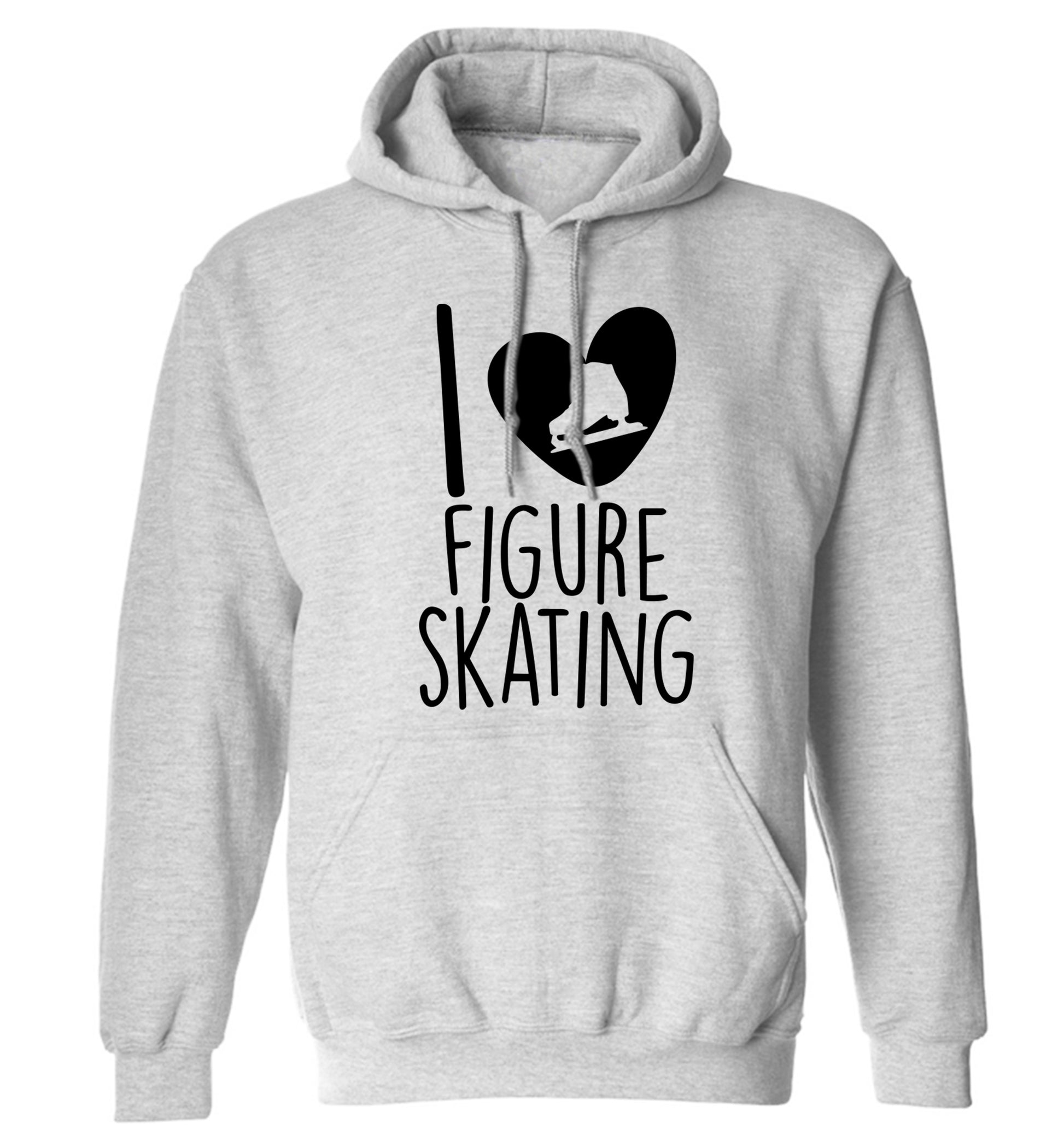 I love figure skating adults unisexgrey hoodie 2XL
