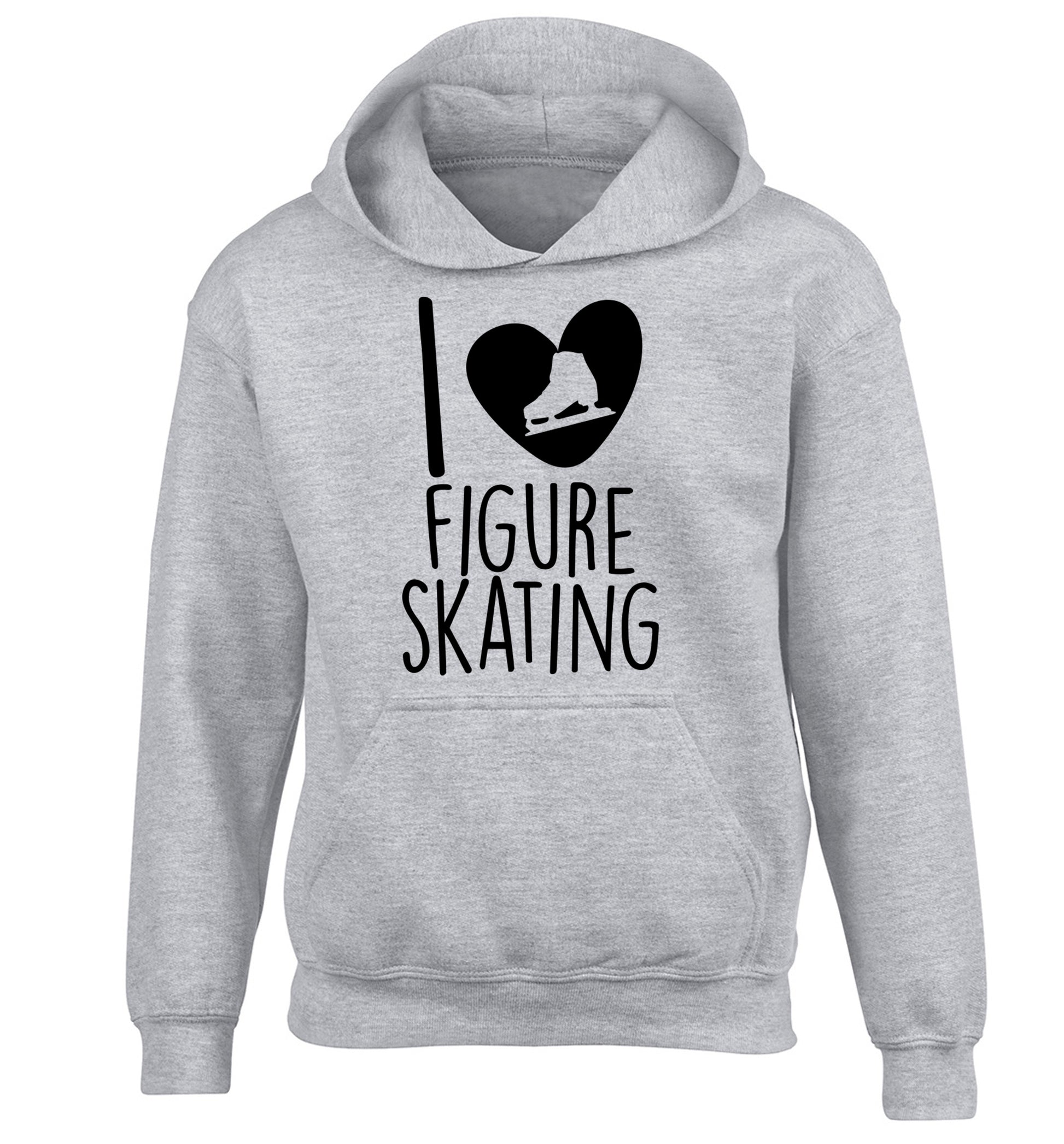 I love figure skating children's grey hoodie 12-14 Years