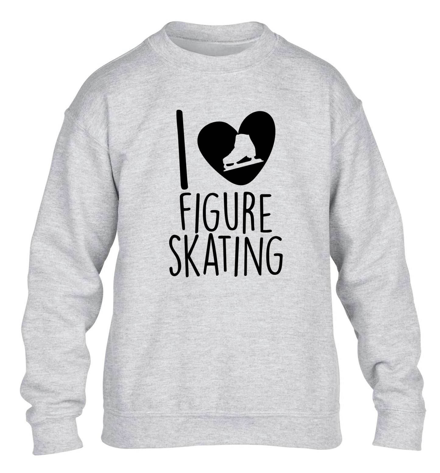 I love figure skating children's grey sweater 12-14 Years