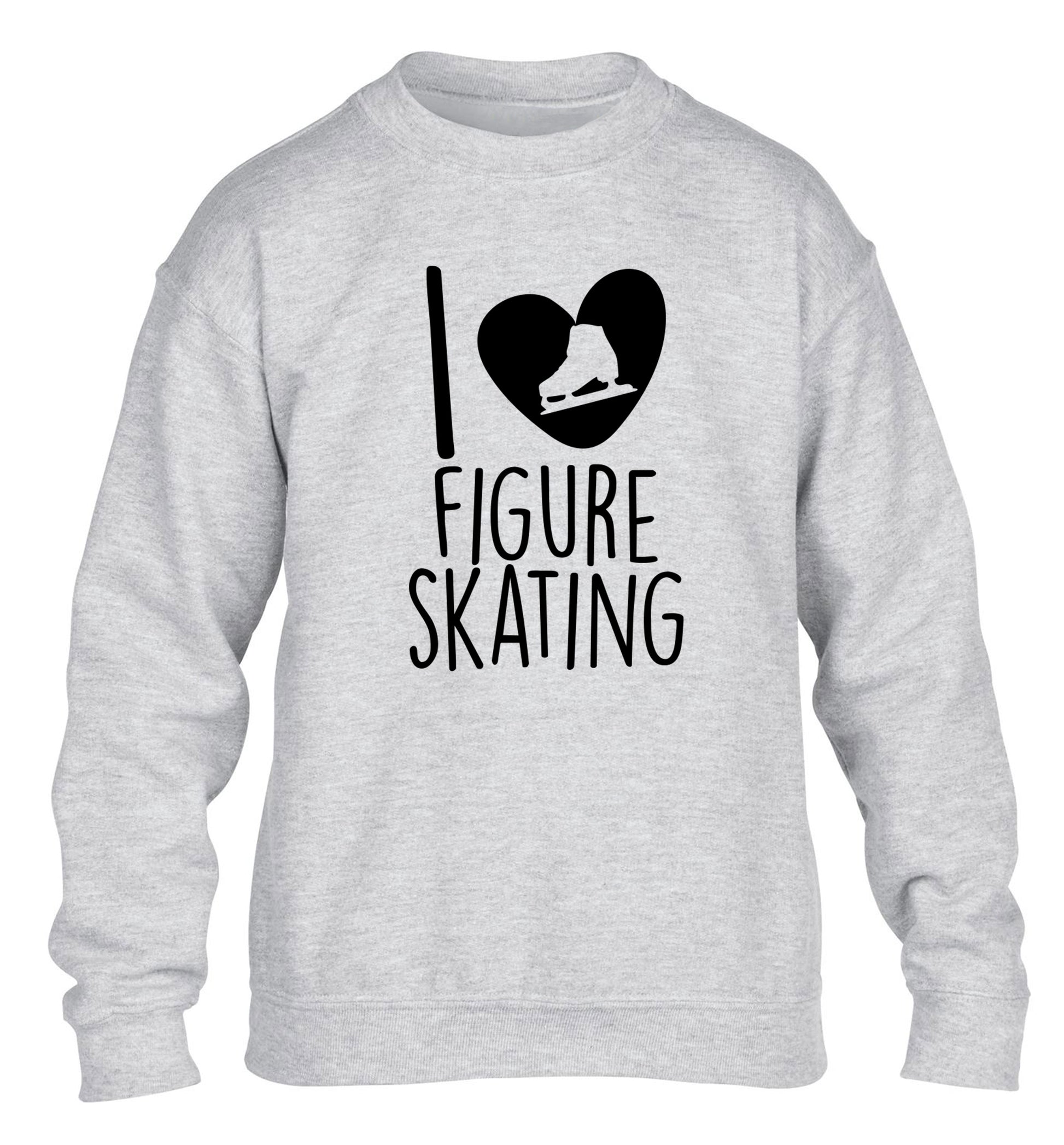 I love figure skating children's grey sweater 12-14 Years