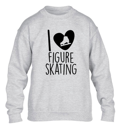 I love figure skating children's grey sweater 12-14 Years