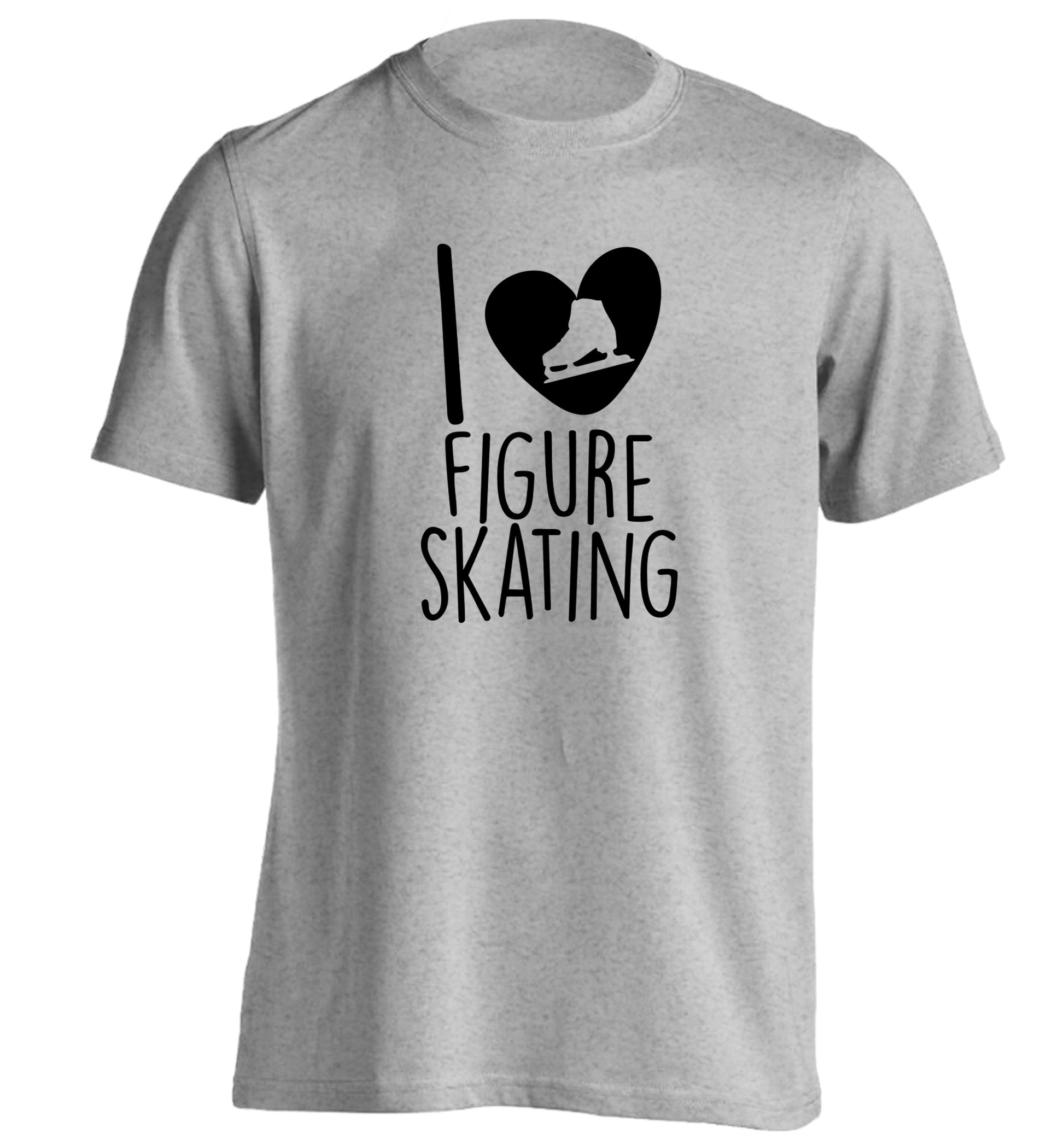 I love figure skating adults unisexgrey Tshirt 2XL