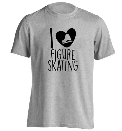 I love figure skating adults unisexgrey Tshirt 2XL