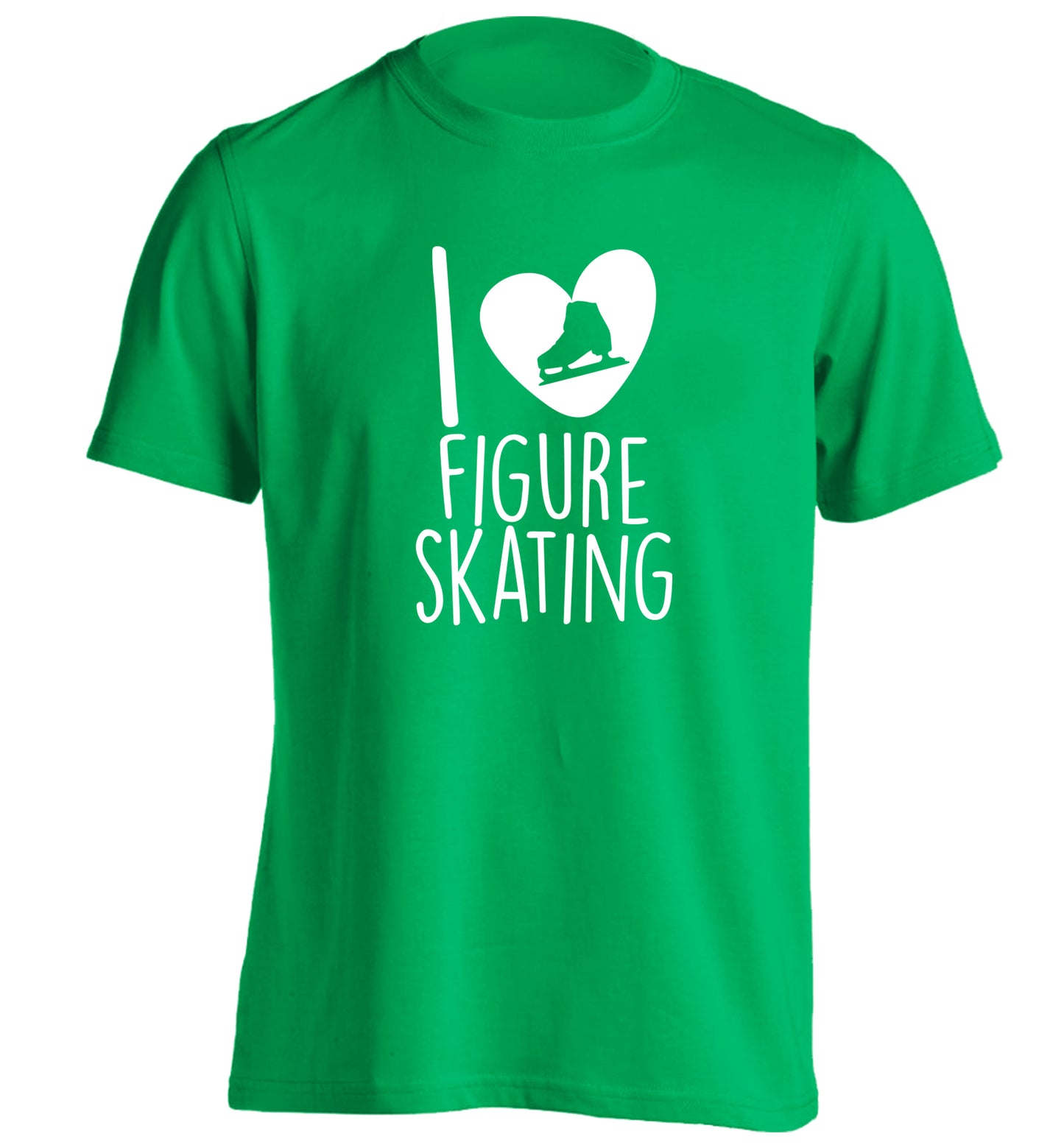 I love figure skating adults unisexgreen Tshirt 2XL