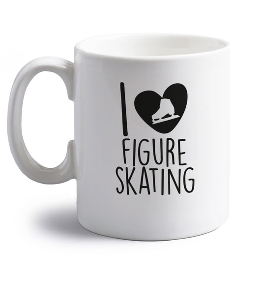 I love figure skating right handed white ceramic mug 
