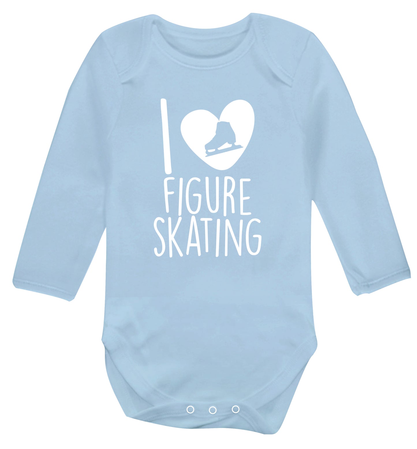 I love figure skating Baby Vest long sleeved pale blue 6-12 months