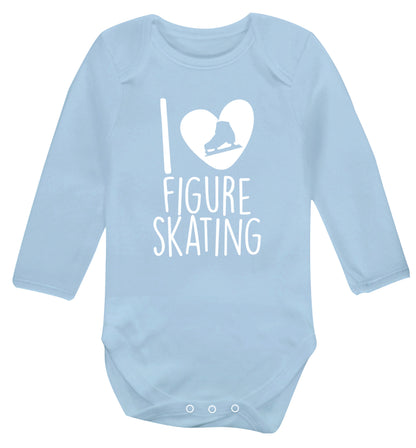 I love figure skating Baby Vest long sleeved pale blue 6-12 months