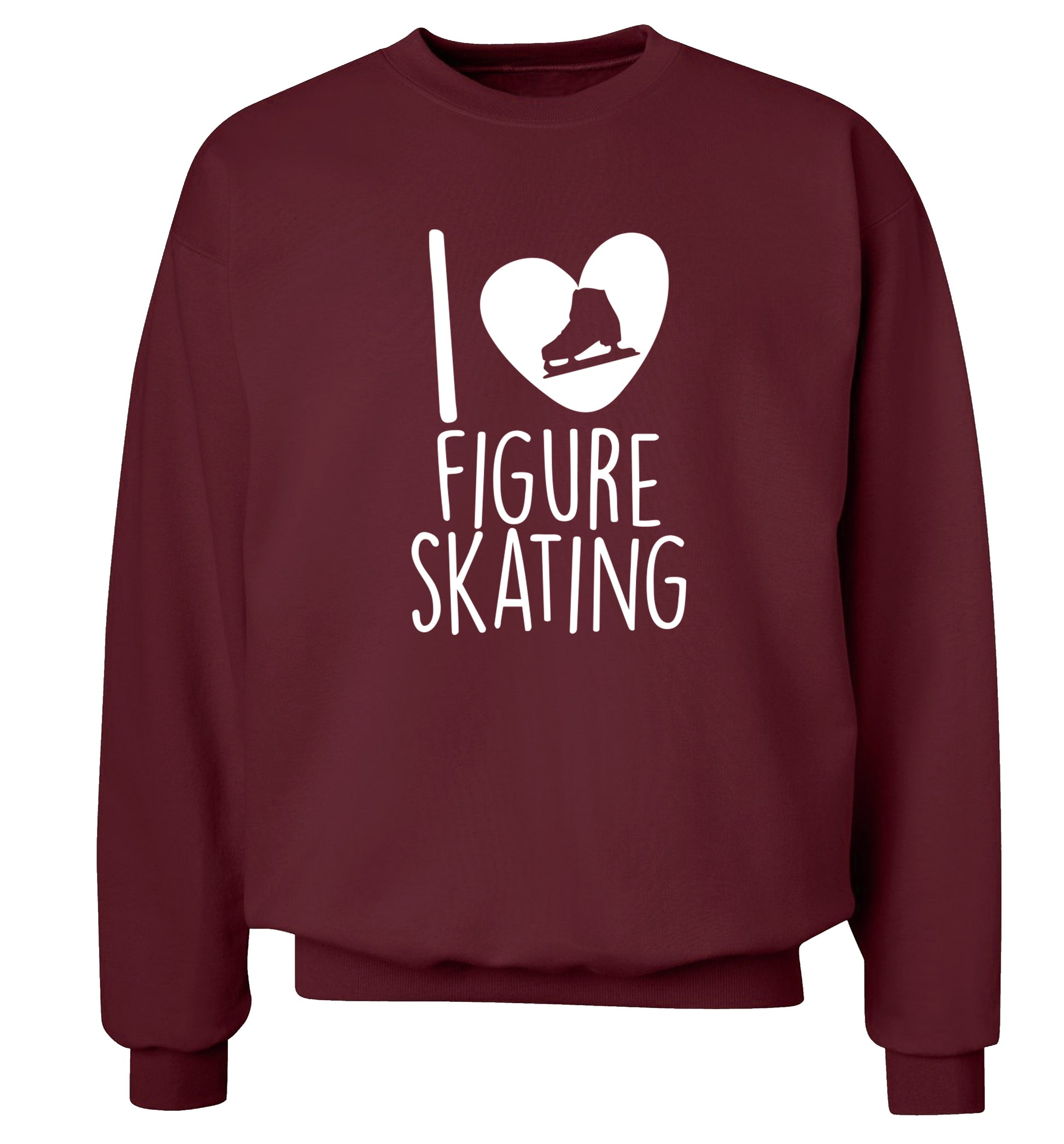 I love figure skating Adult's unisexmaroon Sweater 2XL