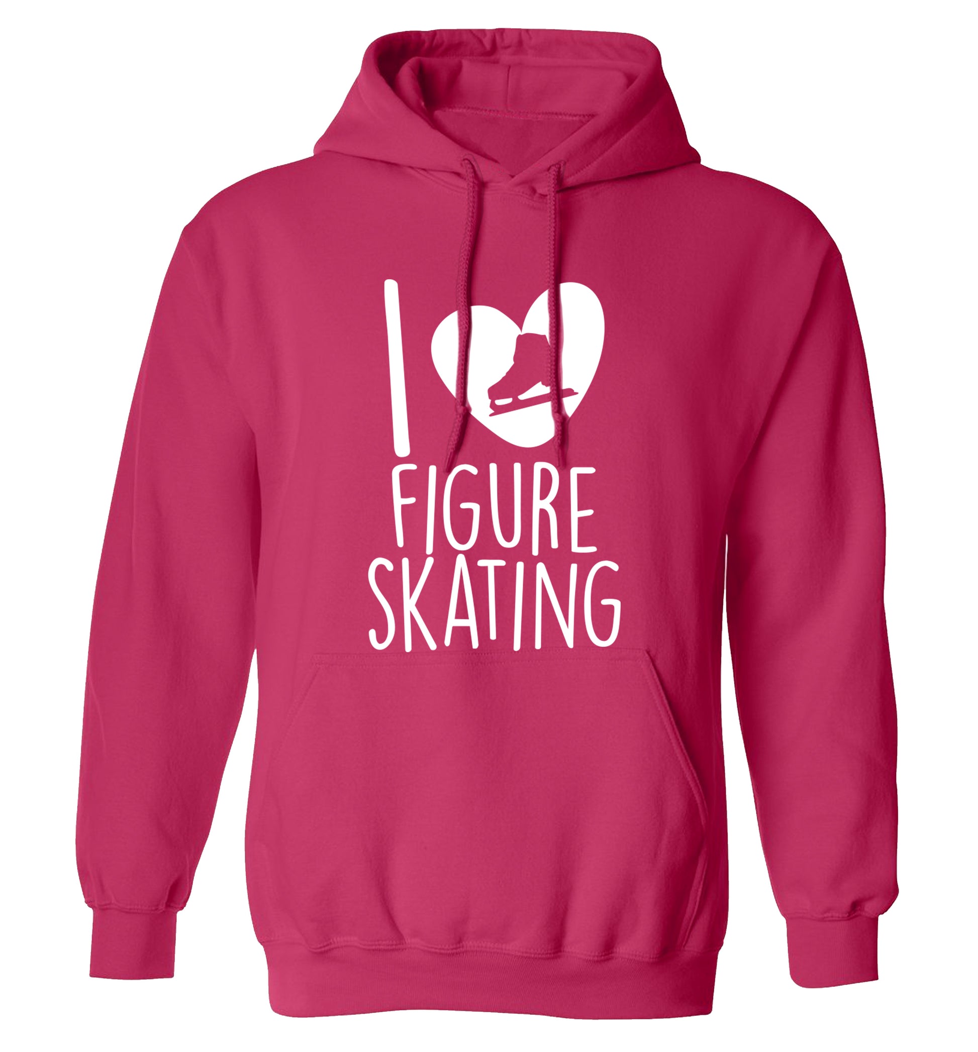 I love figure skating adults unisexpink hoodie 2XL