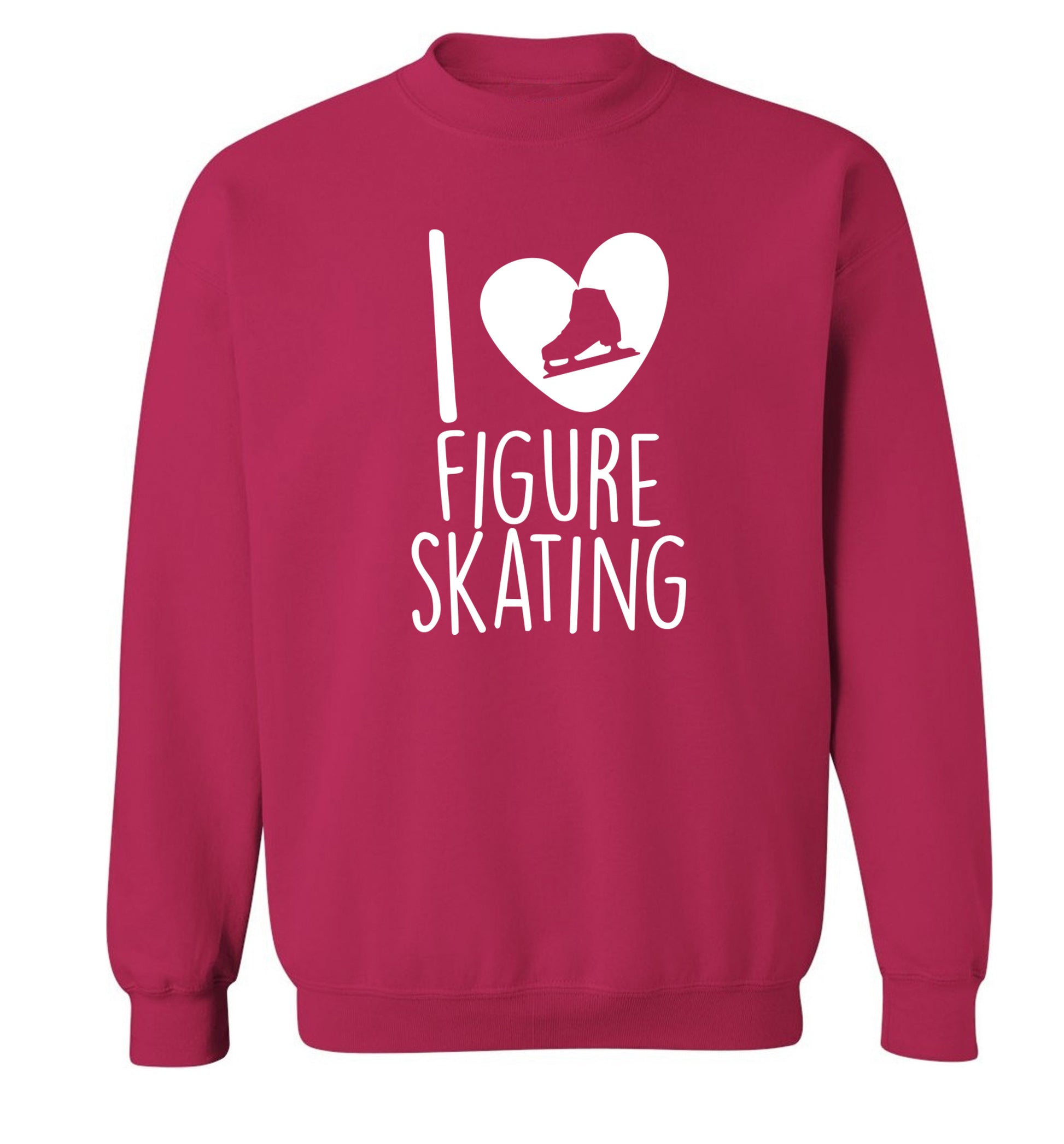 I love figure skating Adult's unisexpink Sweater 2XL