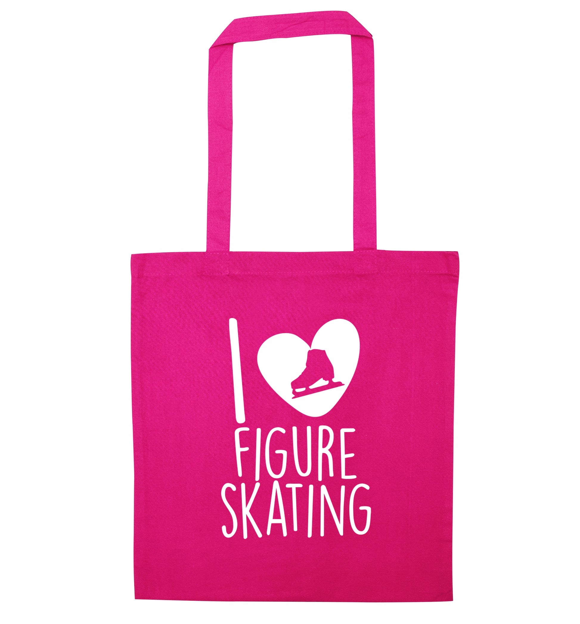 I love figure skating pink tote bag