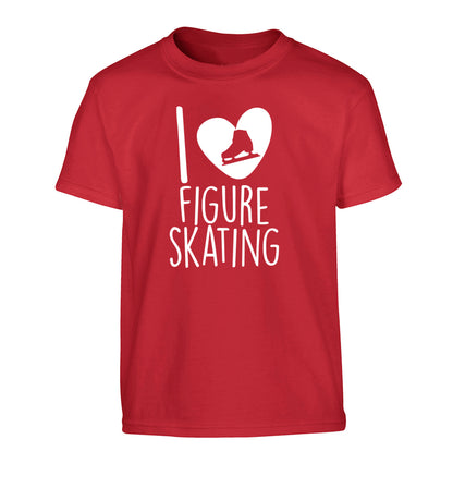 I love figure skating Children's red Tshirt 12-14 Years