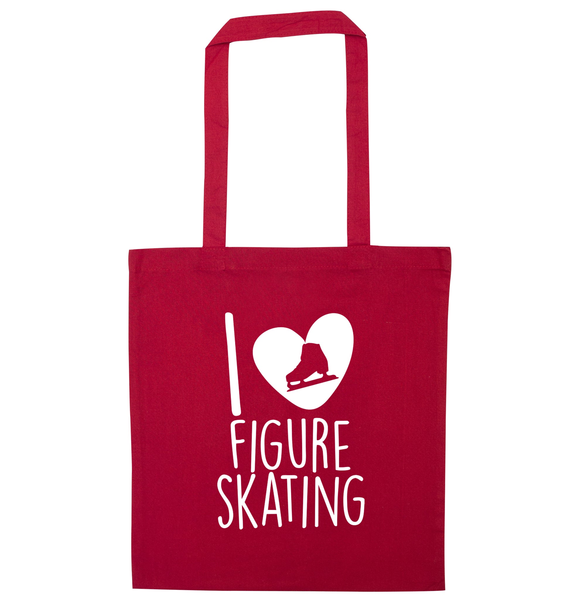 I love figure skating red tote bag