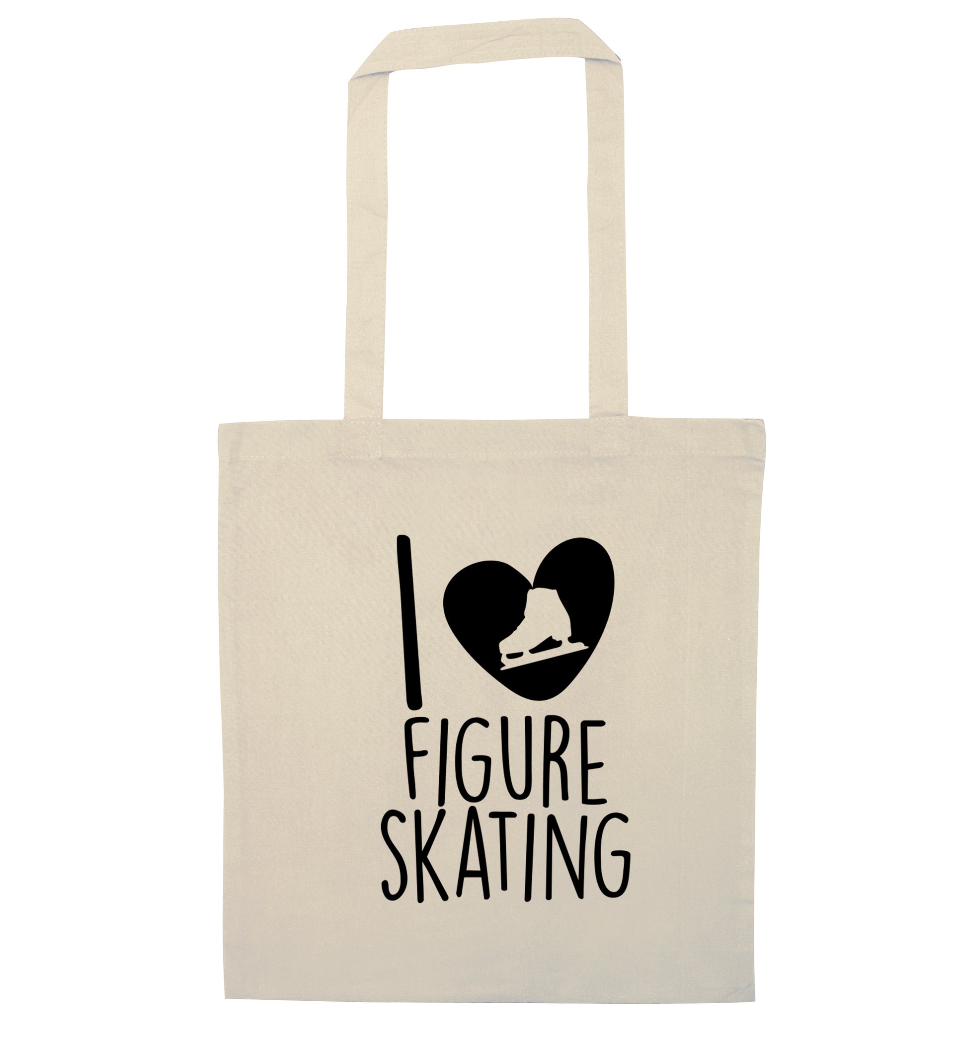 I love figure skating natural tote bag