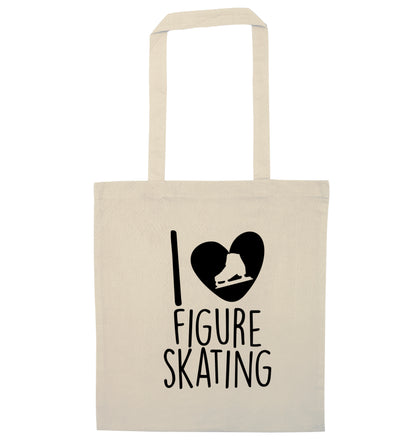 I love figure skating natural tote bag