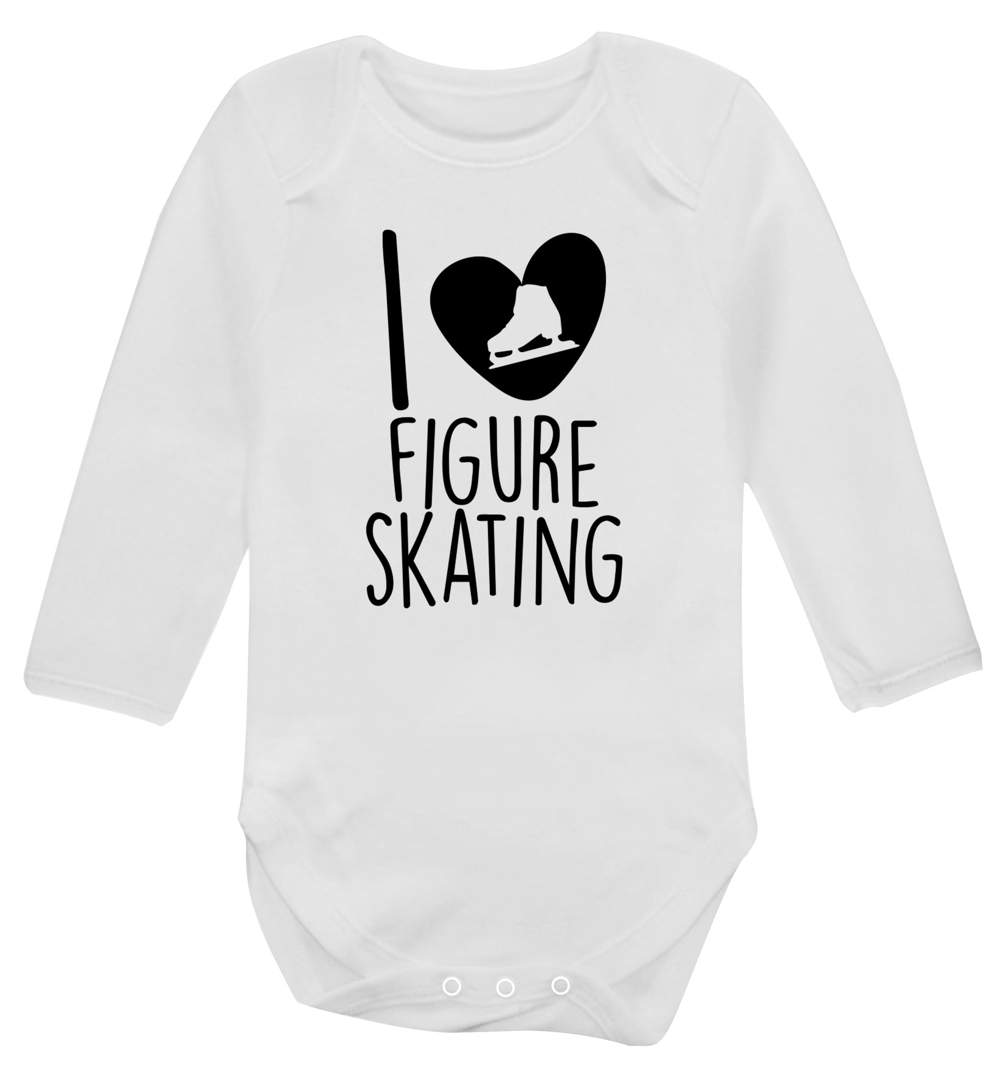 I love figure skating Baby Vest long sleeved white 6-12 months