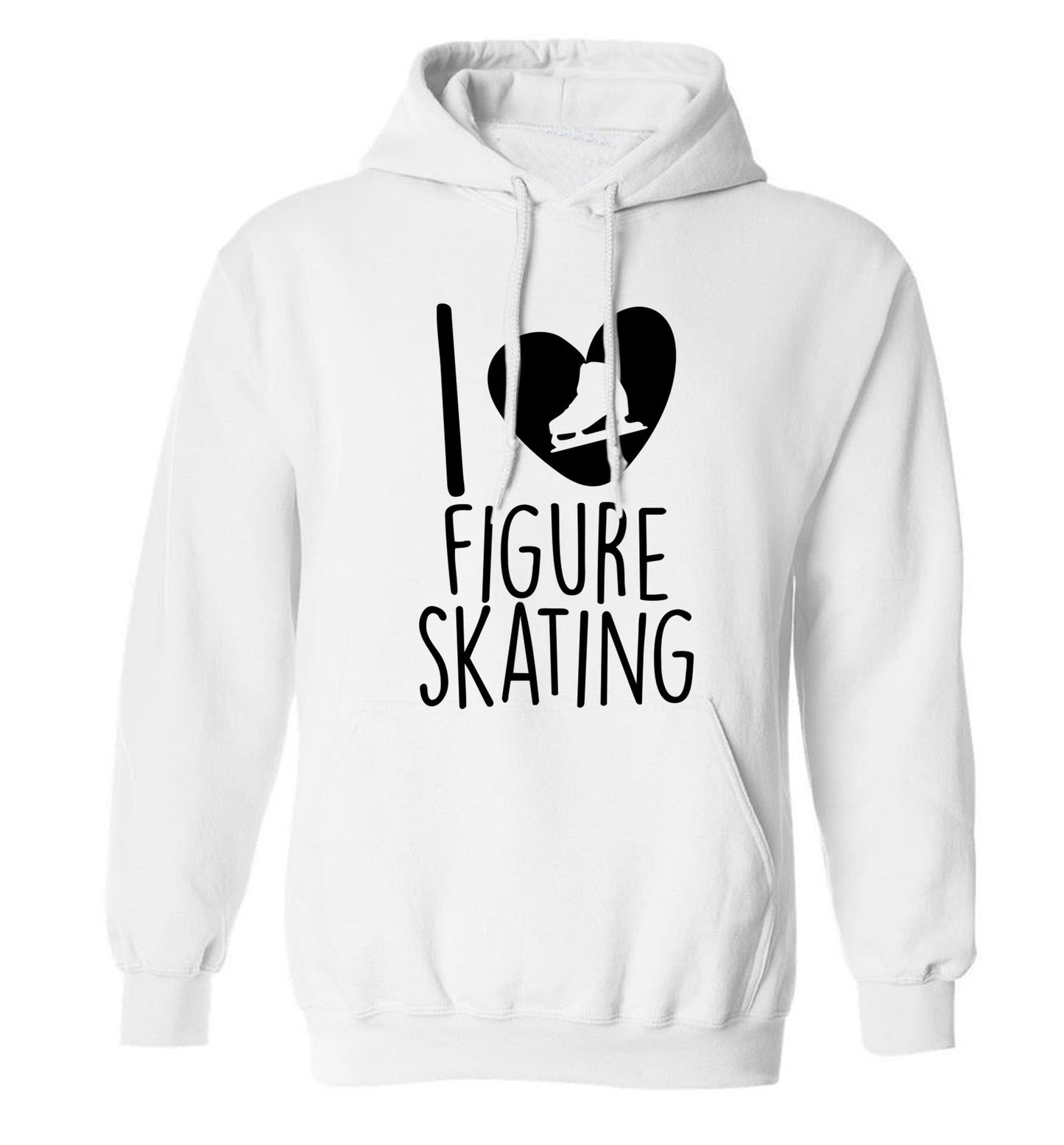 I love figure skating adults unisexwhite hoodie 2XL