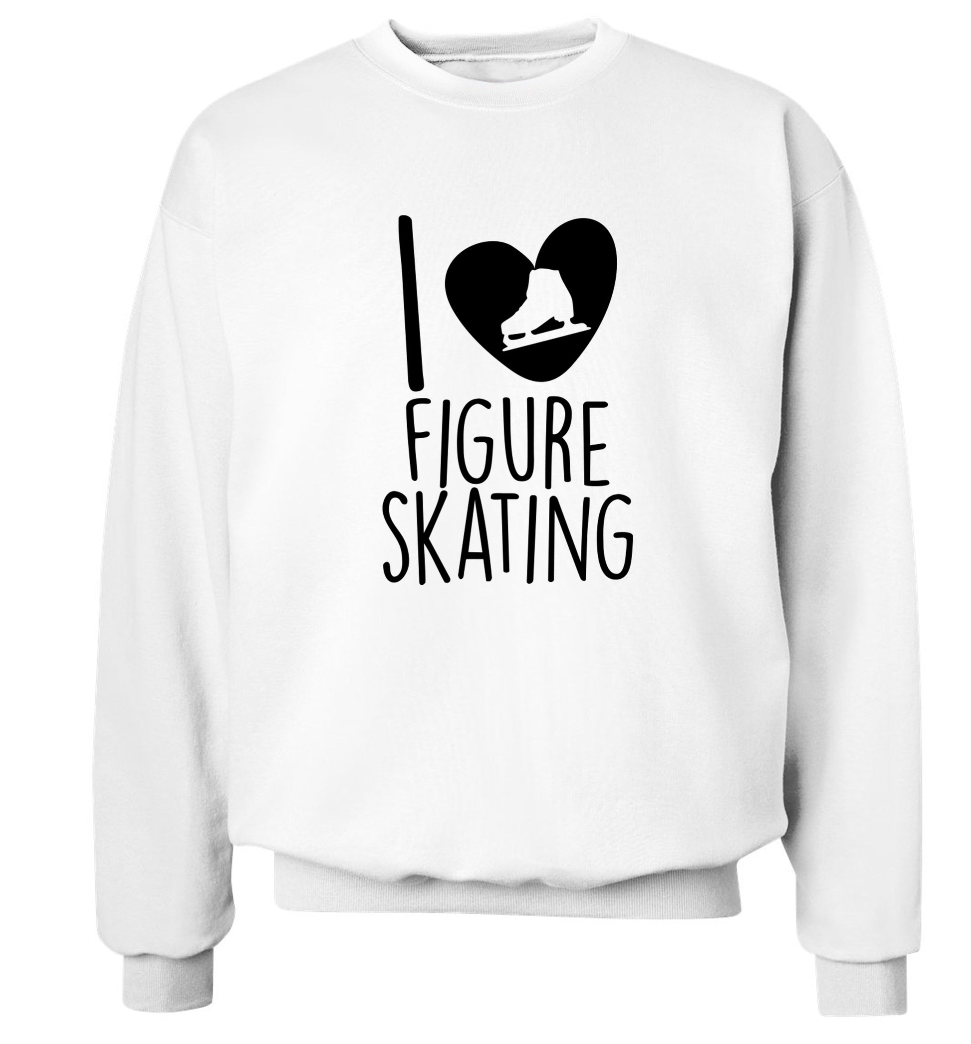 I love figure skating Adult's unisexwhite Sweater 2XL