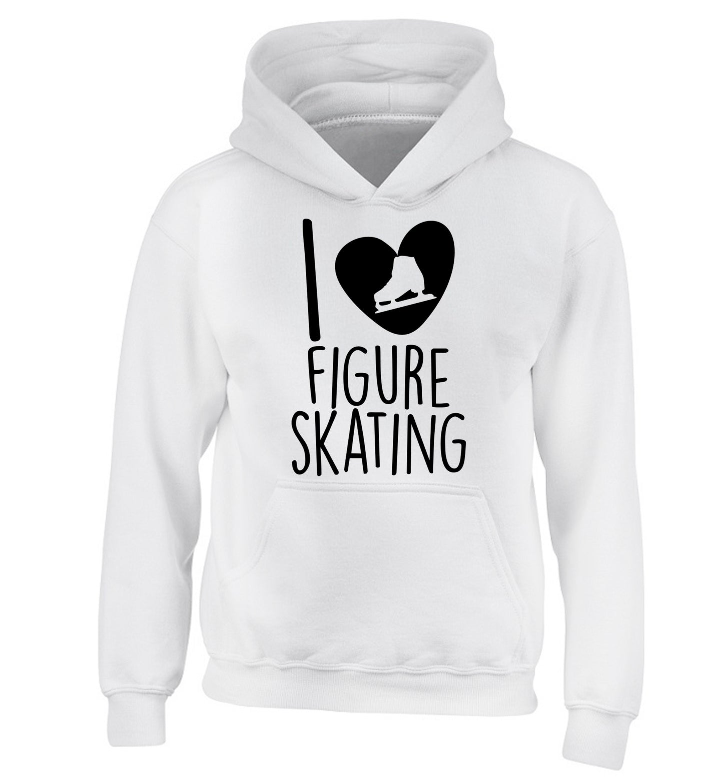 I love figure skating children's white hoodie 12-14 Years