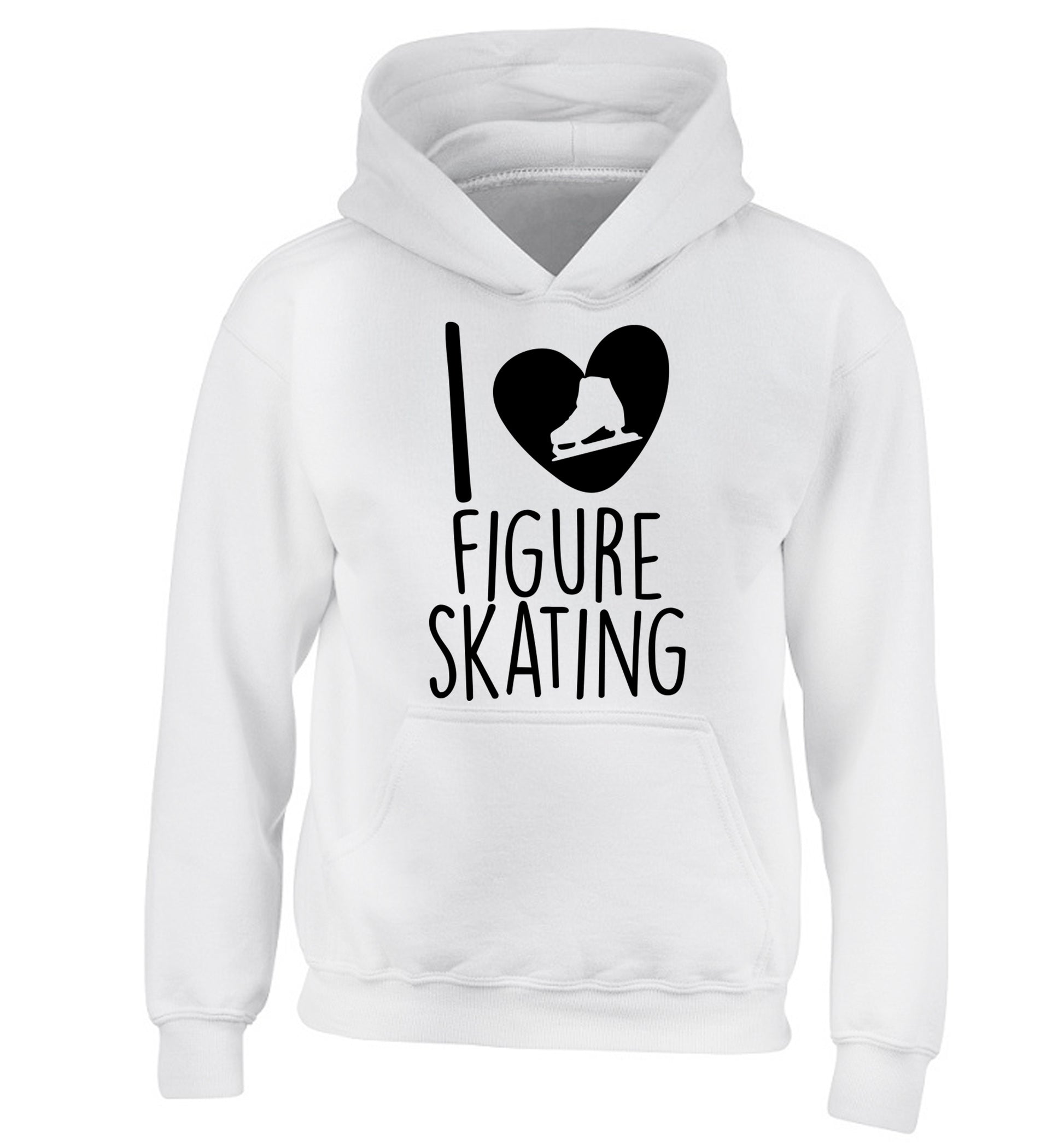 I love figure skating children's white hoodie 12-14 Years