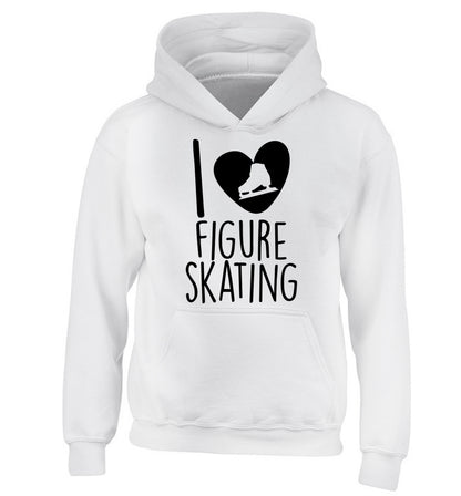 I love figure skating children's white hoodie 12-14 Years