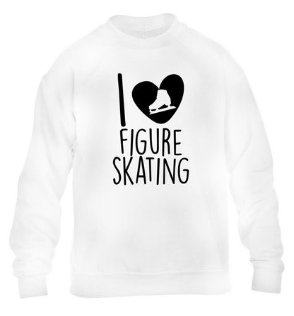 I love figure skating children's white sweater 12-14 Years
