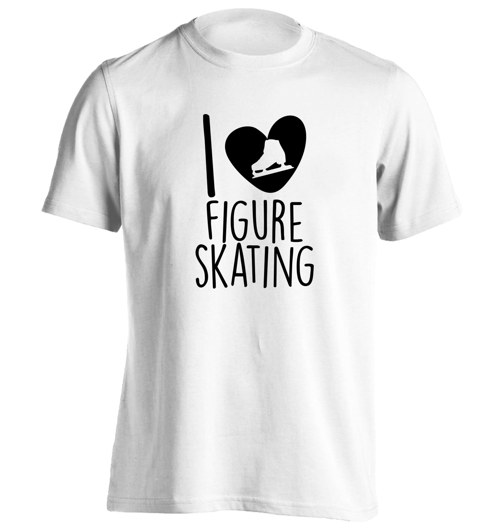 I love figure skating adults unisexwhite Tshirt 2XL