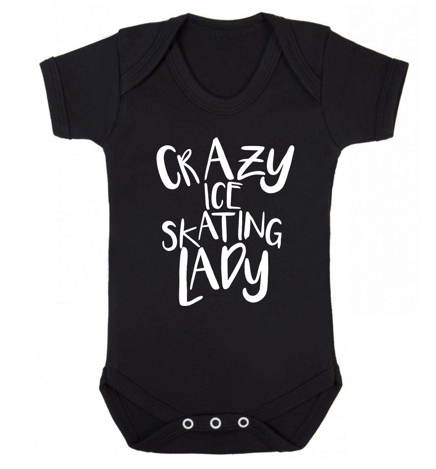 Crazy ice skating lady Baby Vest black 18-24 months