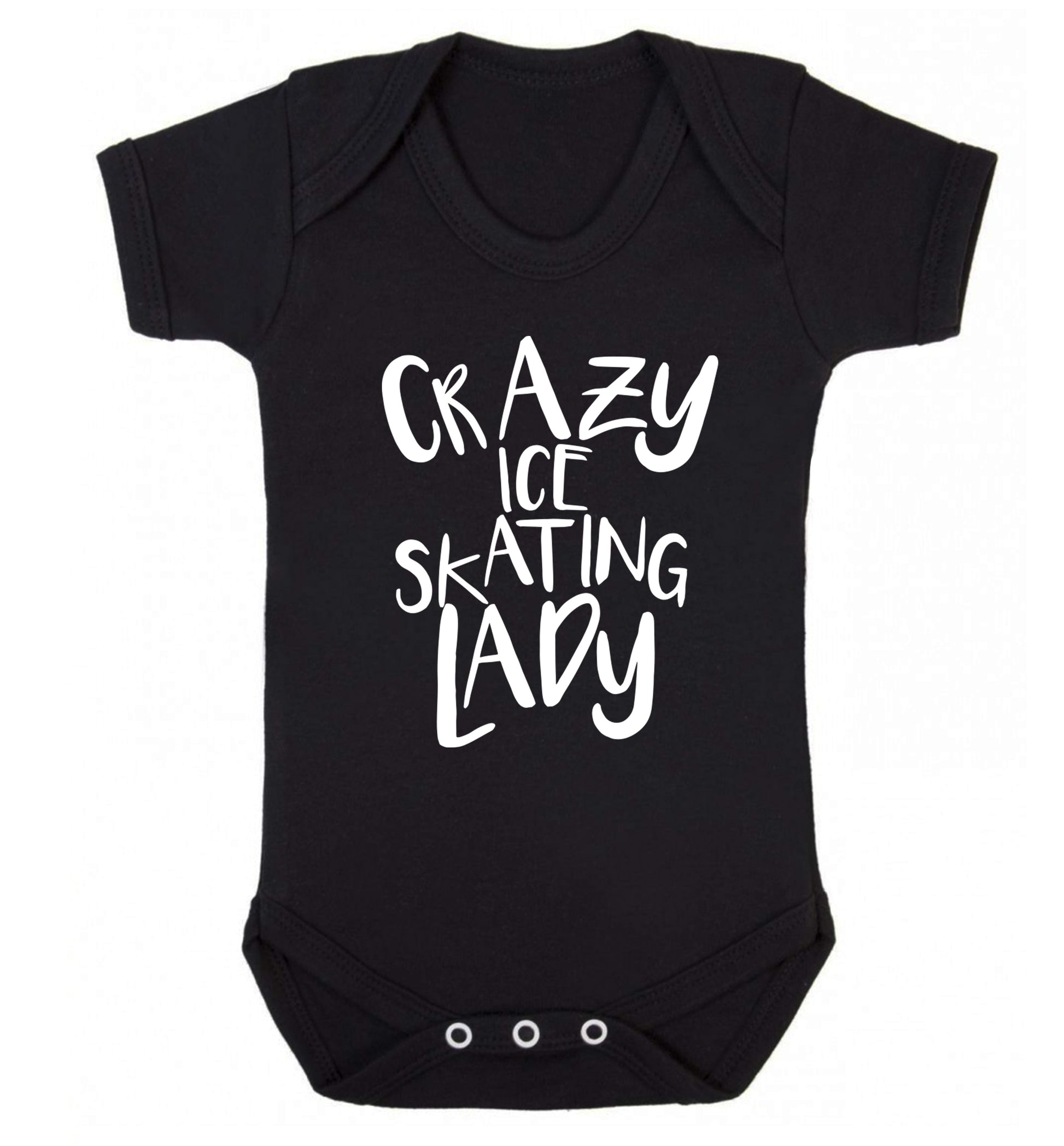 Crazy ice skating lady Baby Vest black 18-24 months