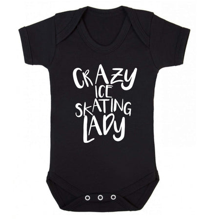 Crazy ice skating lady Baby Vest black 18-24 months