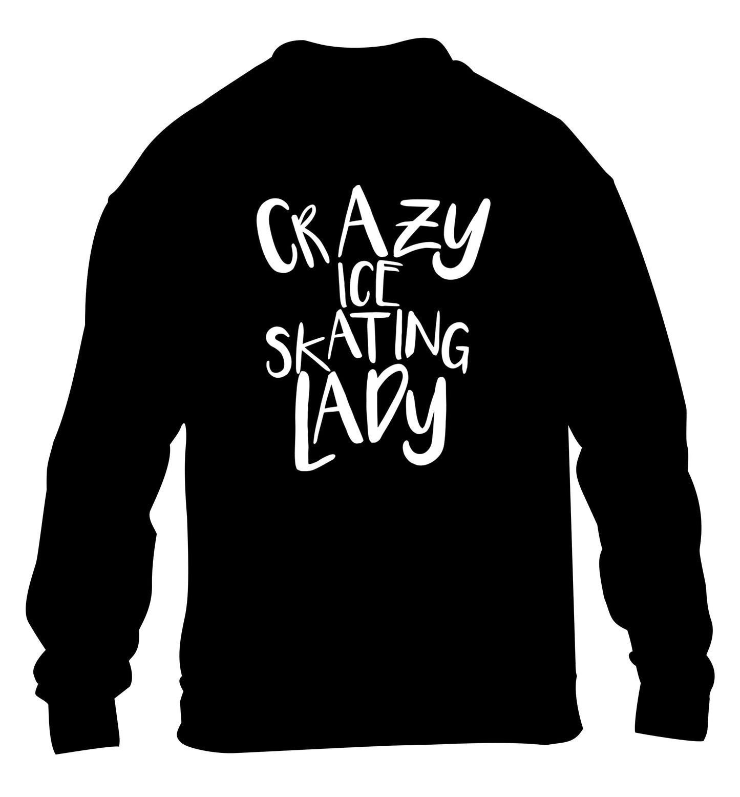 Crazy ice skating lady children's black sweater 12-14 Years