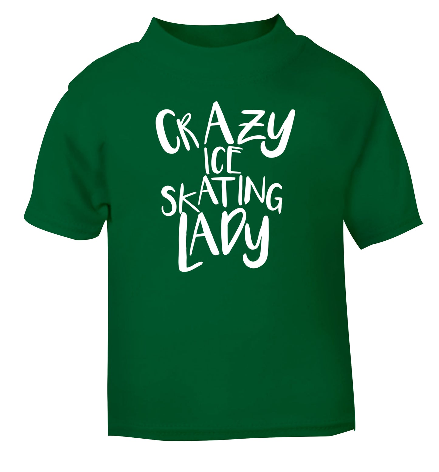 Crazy ice skating lady green Baby Toddler Tshirt 2 Years