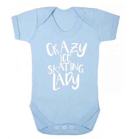 Crazy ice skating lady Baby Vest pale blue 18-24 months