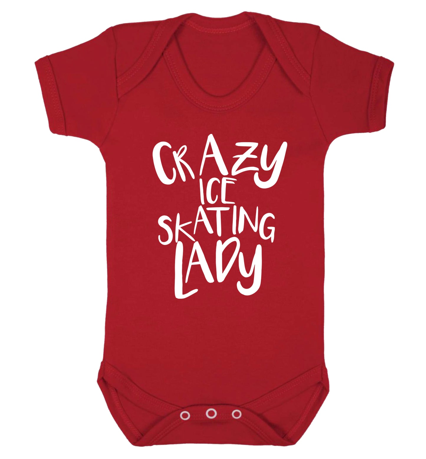 Crazy ice skating lady Baby Vest red 18-24 months