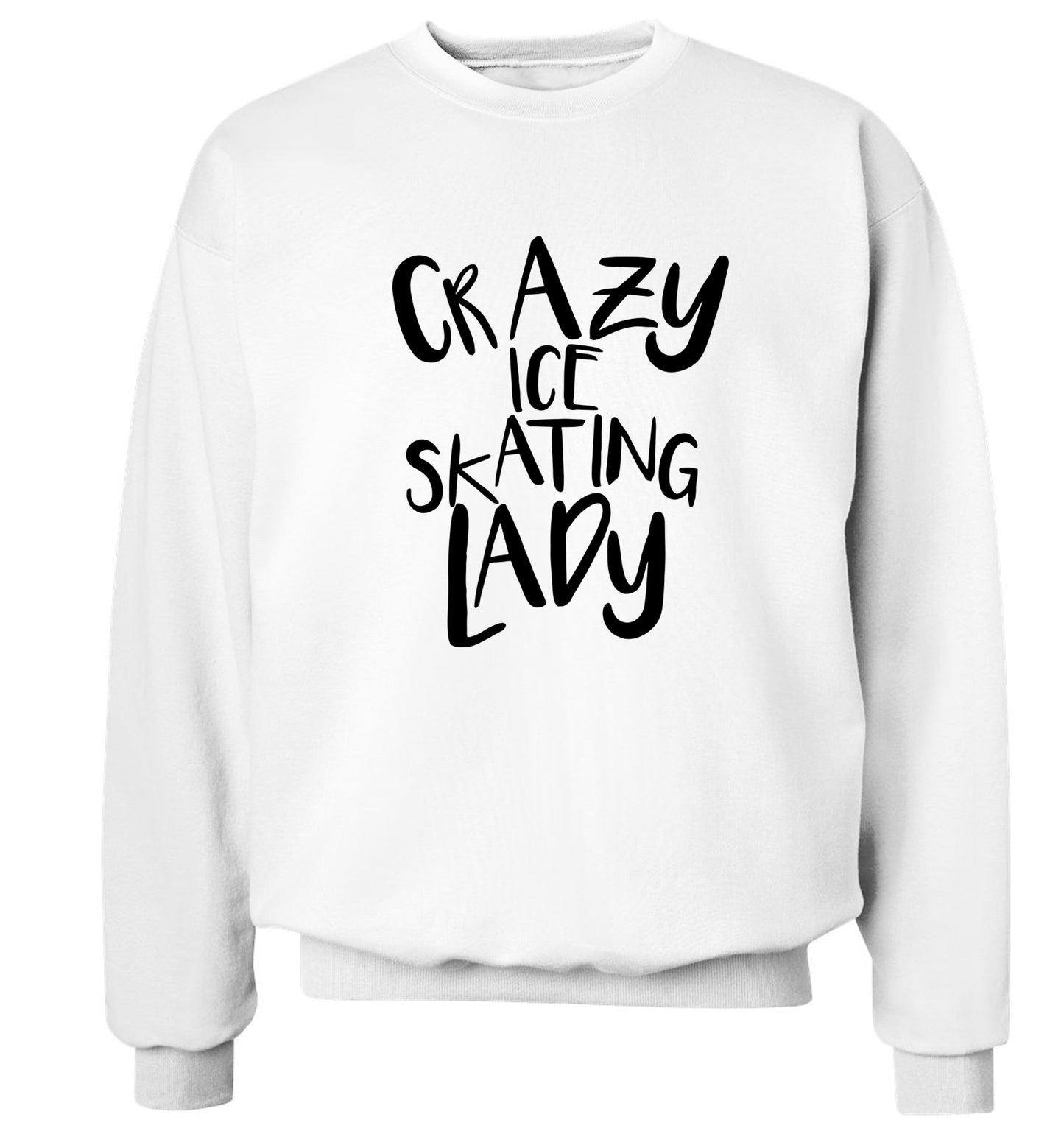 Crazy ice skating lady Adult's unisexwhite Sweater 2XL