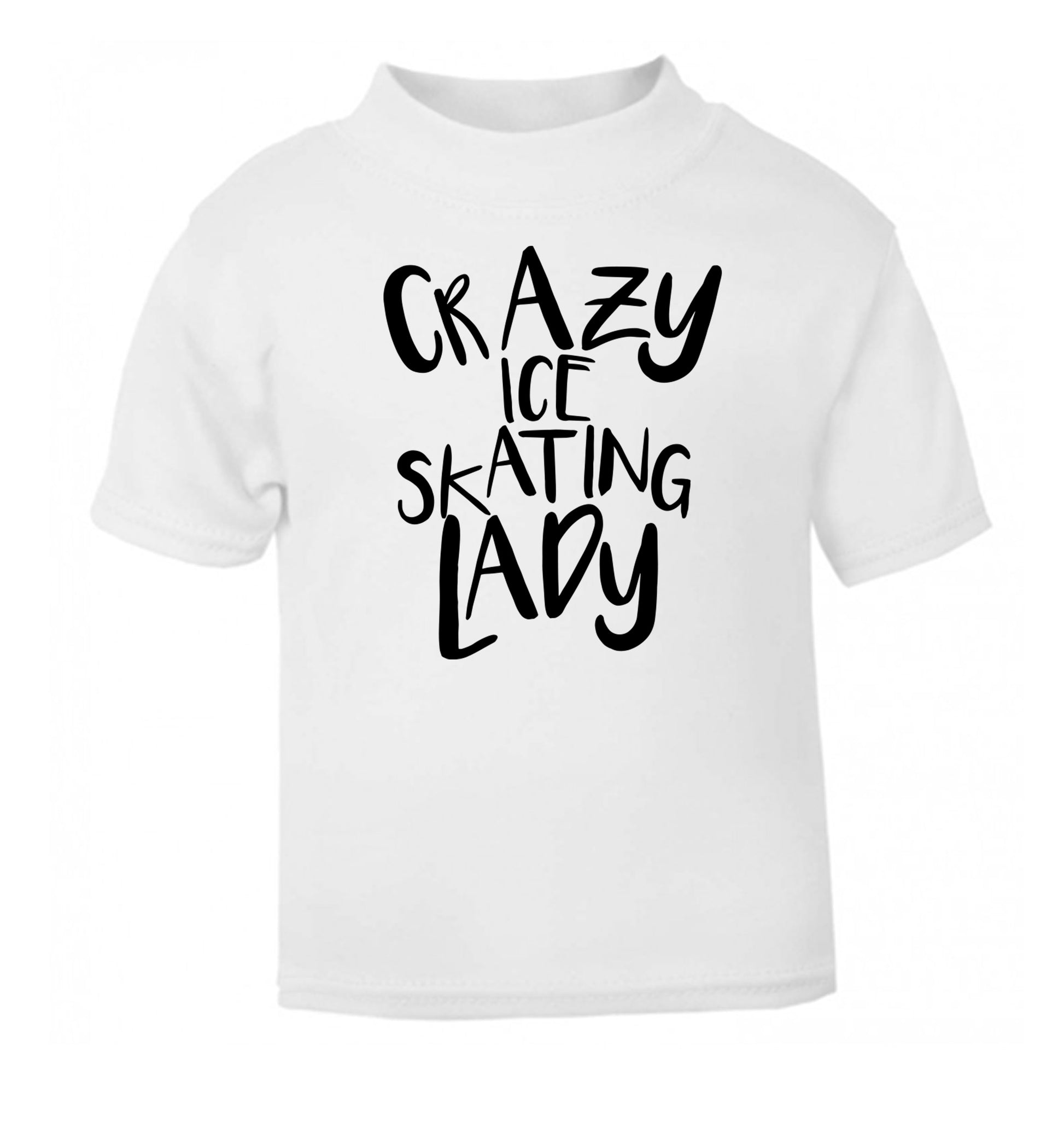 Crazy ice skating lady white Baby Toddler Tshirt 2 Years