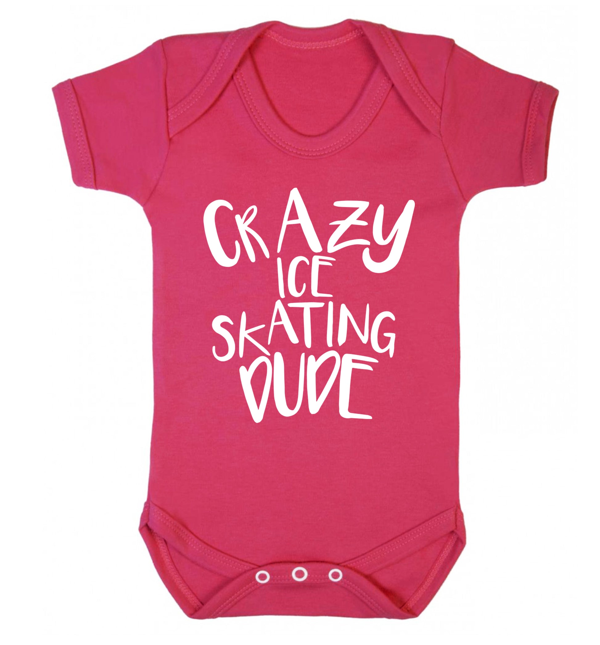 Crazy ice skating dude Baby Vest dark pink 18-24 months