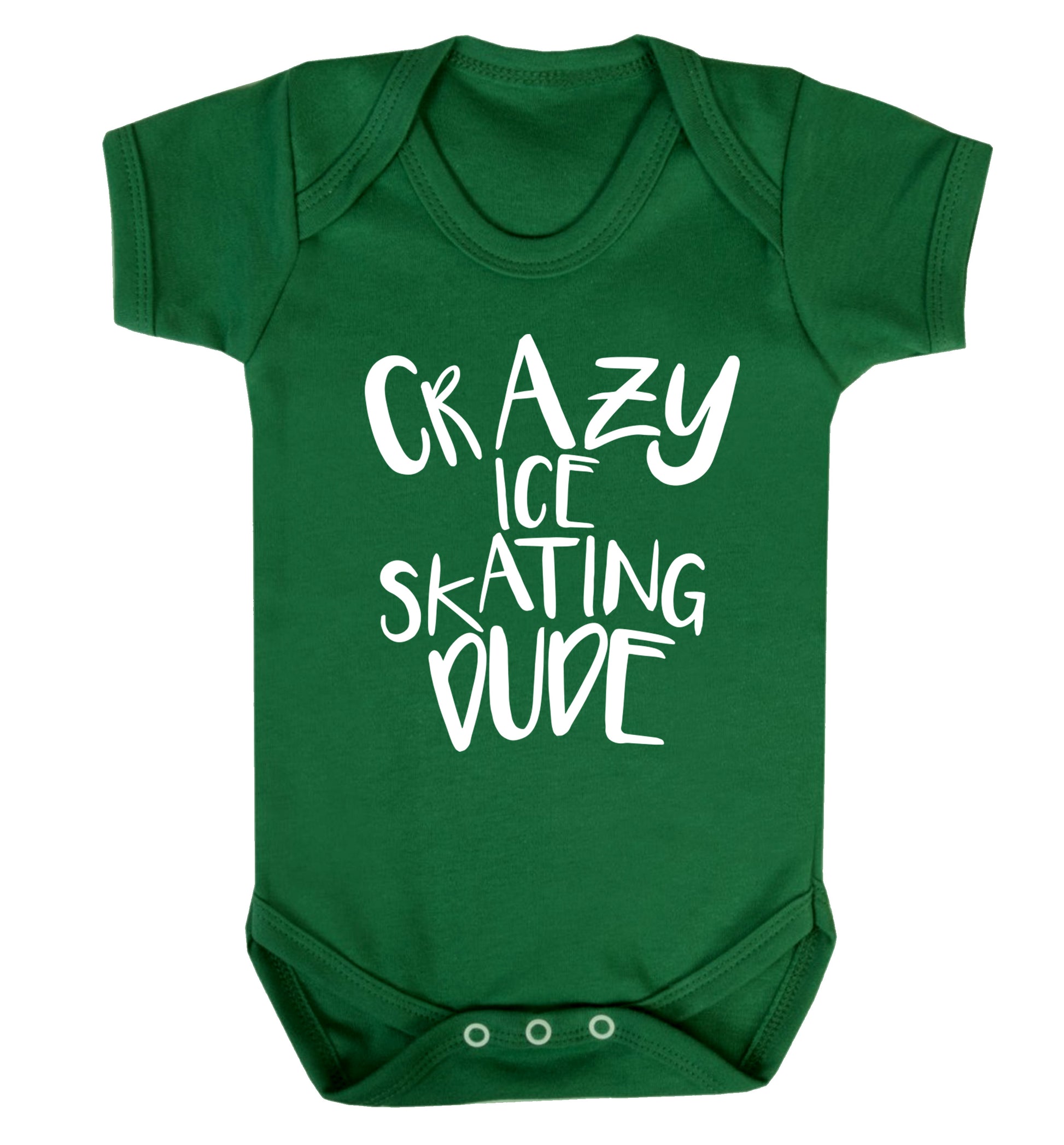 Crazy ice skating dude Baby Vest green 18-24 months